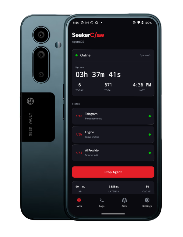 SeekerClaw Home — agent dashboard